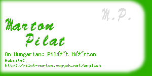 marton pilat business card